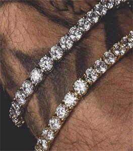 Rundt fyrkantigt snitt Mens Tennis Armband Zirconia Triple Lock Hiphop Jewelry Cubic Luxury Crystal CZ Men Fashion Charm Wmtufz Dayupsh3573674