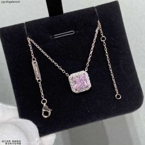 Collana di diamanti rosa Nuovo in gioielleria fine di lusso per donna catena ciondolo k regalo di nozze in acciaio inossidabile per coppia Proiezione di nome personalizzato personalizzato