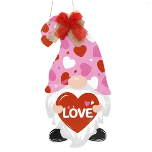 Figurine decorative Fashion's Valentine's San Valentino Dwarf Bambola cartello stampato in legno Gancio Ornamento natalizio Decorazioni gnome