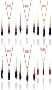 14k Yellow Gold Filled Red Garnet Acrylic Crystal Necklace Earring Set8267362