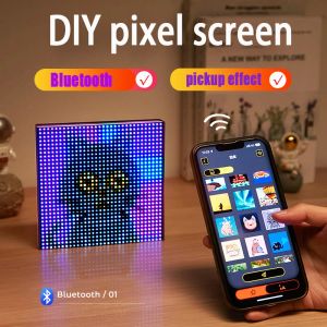 Klockor DIY Pixel Atmosphere Pickup Decoration Desktop Night Light Layout Computer Esports Room Creative Bakgrund Tabell L