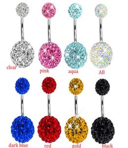 CF111 ВСЕГО 30pcslot Mix 10 Цветные ювелирные украшения Shamballa freido Disco Ball Bul Cring Bar Bar Piercing3795748