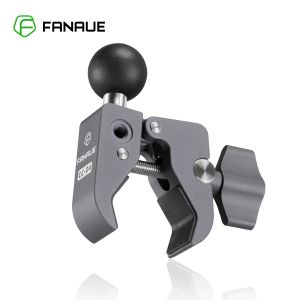 Stands FANAUE Aluminum 1 inch Ball Handlebar Clamp Mount Base for Double Socket Arm Bike Motorcycle Phone Holder Compatible Ram mounts