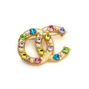 Briefschild Broschen Designer Gold Frauen Marke Inlay Kristall Strass Schmuck Sier Herz Brosche Pin Männer Hochzeitsfeier Accessoires