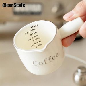 Kaffeetöpfe 3oz/90 ml Keramik Messung Tassen Espresso Extraktion Tasse Teemilchbecher mit Skala für Küche und Tabellengeschirr