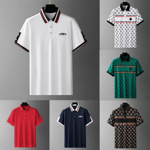 Camisas de pólo de grife masculinas camisetas homens Moda Moda Classic Multiple Color Lapela Mangas curtas Plus Business Casual Cotton Breathable