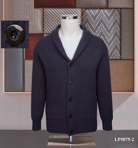 男性のセーター秋と冬の快適なソリッドカラーカシミアボタンカーディガンセーターコート