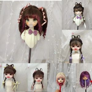 アクセサリー1/6 1/3 1/4 1/8 SD BJD Doll Hair Wig Princess Doll Fake Hair Wig Decoration Princessカスタマイズのカラフルなかつら