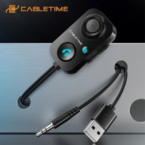 アダプターCABLETIME MINI BLUETOOTHレシーバーワイヤレスオーディオAUX 3.5mm Bluetooth 5.1車ラップトップアンプのアダプターC416