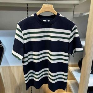 men tshirts fashions Crocodile Spring/Summer Men's Clothing Fashion Trend Versatile Stripe Round Neck Short Sleeve T-shirt
