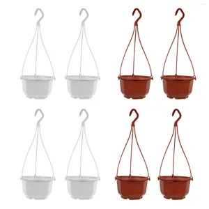 Vases 8 Sets Plastic Hanging Basket Flower Pot Large Pots For Plants Garden And Hanger Indoor Planters Outdoor