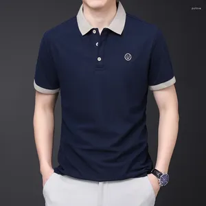 Polos de polos masculinos bordados moda casual de mangas curtas camisa polo de verão Top confortável