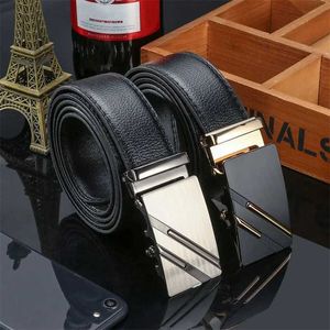 ion Accessories 120cm mens luxury automatic business belt mens denim Str belt mens leather designer gold and silver ratchet buckle J240506