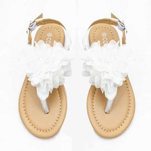 Sandaler flicka sandal 2023summer nytt modeklipp tå tjej sko cool prinsessa sko avslappnad mångsidig barn sandal strand sko barn sko