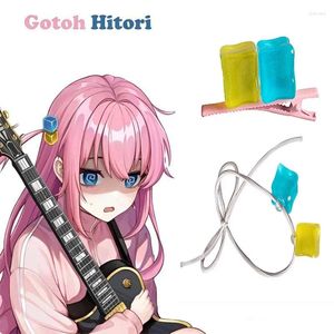 FORNITÀ DI PARTY ANIME COSPLAY BOCCHI The ROCK!Gotoh Hitori Hitores Hairpin Blu giallo quadrato elastico elastico per copricapo per copricapi Accessori per capelli