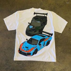 Men's T Shirts Y2k Retro Style Millennium Sports Car Print Series T-shirt Men Oversized Harajuku Loose Casual Women Top