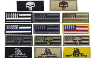 Комплект 100 кусочков США флаг флаг Тонкая синяя линия тактическая американская военная моральная моральная платы, установленные для одежды с Hookloop7643393