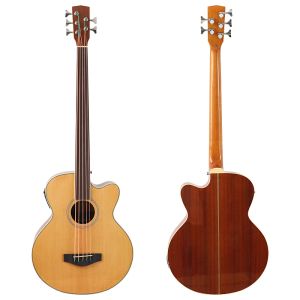 Guitar 43 Inch Fretless Electric Acoustic Bass Guitar 5 String High Gloss Acoustic Bass Folk Guitar With EQ