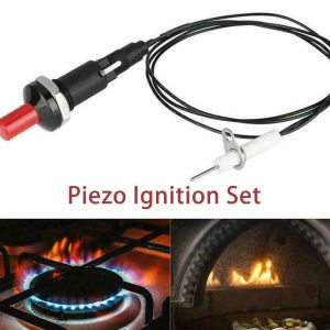 Lighters Gas Grill Igniter Push Button Piezo Ignition Spark Igniter de cerâmica mais claro para a lareira a gás Fonte de fogão do acampamento Ferramenta de cozinha do forno