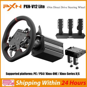 Ruota PXN V12 Lite 6NM Real Direct Drive Feedback Simulatore della ruota di corse di gaming per pc Windows 7/8/10/11/PS4/Xbox One