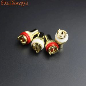 Amplifier 4PCS Copper Core High Grade Sand Gold Plated RCA Socket Mounting Hole Diameter 11.5mm DIY Amplifier Plug