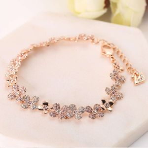 Smycken Swarovski Armband Designer Kvinnor Original Kvalitet Luxury Fashion Bangle Rose Gold Petal Armband Female Crystal Plum Blossom Armband