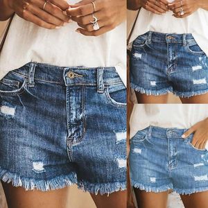 Women's Jeans Women Waist Slim Pants Sexy Shorts Hole Summer High Mesh Plaid For