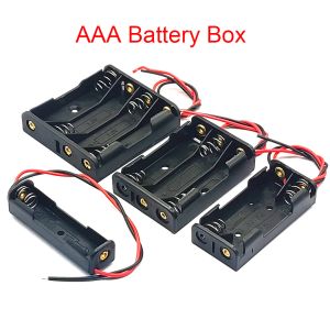 Аксессуары AAA Батарея корпуса 1/2/3/4. Держатель батареи с батареей с лидерством с выводами с 1 2 3 4 слотами AAA