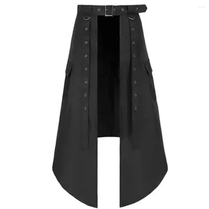 Calças masculinas meia saia gótica medieval jacquard steampunk kill elegante front harujuku burlesco binge saias tradicionais