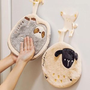 Towel Hanging Type Hand For Children Lovely Cartoon Household Kitchen Simple Absorb Water Thickened Coral Fleece Wipe Handke