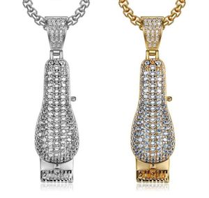 Hip Hop lodowany 3D golarka złota srebrna mikro utwardzona mężczyzna urok Bling Jewelry6024558