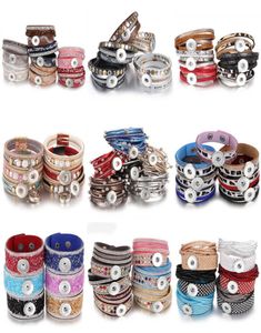 Bracelets de jóias de snap integrais de 10pcslot para mulheres pulverições de couro de 18 mm de 18 mm de pulseira de bracelete intercambiável DIY intercambiável 28578764