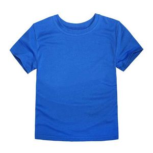 T-shirty Summer Kids T-shirty Solidny bawełniany krótki rękaw Top Boys and Girl