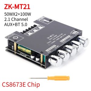 Amplifier ZKMT21 Bluetoothcompatible 2.1 Channel Bass Power Subwoofer Amplifier Board AUX 12V 24V Audio 2x20W+100W Stereo Bass Amp