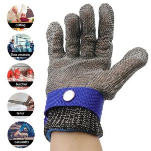 Gloves 1pc Stainless Steel Gloves Cut Resistant Hand Protector Working Gloves Wearresistant for Labor Gardening Kitchen Butcher Tool