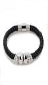 Nya modemän Punk -armband Multicolor Skull Charm Armband Black Leather Handcuff Chain For Men Boys6027232