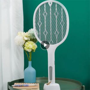 Zappers Electric Mosquito Killer 2IN1 Fly Swatter Trap Electric Mosquito Swatter USB ładowna Rakieta Rakieta muchowa zapaże