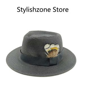 Cappelli larghi cappelli a secchio di cappelli primaverili/estate naturale natura morbida di paglia morbida Donne/uomini stretti berretto da sole marrone da sole UV Cappello di compleanno fedora resistente ai fiumi J240506