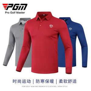 Men's Polos PGM Mens Polo Shirts Sports Leisure Breathable Quick Dry Long Slve Clothing YF445 Wholesale Y240506