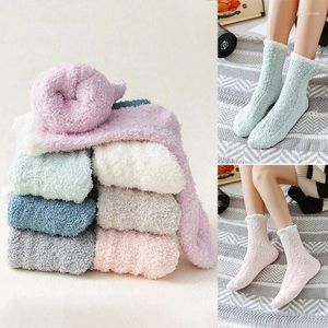 Women Socks Thermal Slipper Calf Girls Short Winter Plush Bed