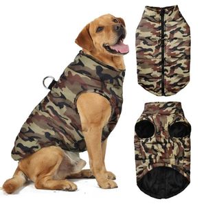 Dog Apparel camuflagem grande ET Casaco para cães -médios Big Dogs Pet à prova de vento Roupas de colete de colete francês Bulldog Labrador Traje de roupa H240506