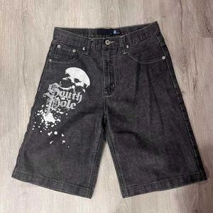 Męskie spodenki retro luźne spodnie kolan plażowe letnie moda swobodna y2k hip hop dżinsowe szorty 2023 harajuku punk rock gym mens shortsl2405