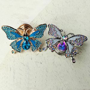 Fashion Luxury blue white butterfly crystal drawer shoe cabinet knob pull gold silver bronze black dresser cupboard handle knobs