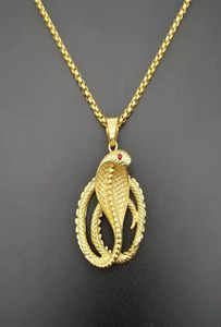 Hip Hop ghiacciato cz Cobra Cobra Collace Collace for Women Men Gold Colore in acciaio inossidabile collane lunghe Gioielli Animali Drop9471736