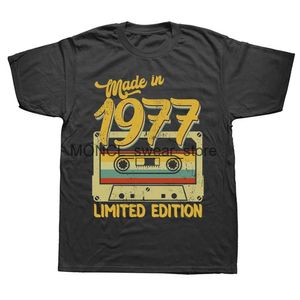 Herr t-shirts gjord 1977 begränsad upplaga födelsedagspresent t toppar rund hals kort-slve mode tshirt kläder casual basic t-shirts h240506