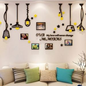 Çıkartmalar Modern Sarı Droplight Duvar Sticker Yemek Odası Oturma Odası Duvar Kağıdı Çıkartmalar Aile Resim Çerçeve Duvar Çıkartmaları Yeni