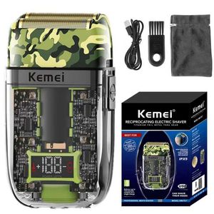 Electric Shavers Kemei Hair Beard Electric Shaver For Men Wet Dry Facial Electric Razor Bald Head Shaving Machine Rechargeable barber tool shaper Y240503