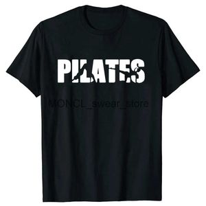 Męskie koszulki śmieszne pilates liter t koszule letni bawełniany bawełniany strtwear krótkie prezenty urodzinowe T-shirt męskie ubranie H240506