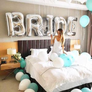 Party Decoration 32Inch Big Bride to Be Balloon Wedding Decor Rose Gold Silver Letters Foil Ballon Bruddusch Bachelor Supplies