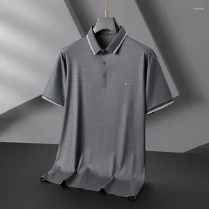 Polos masculinos plus size 8xl verão sem costura camisa pólo de alta elasticidade